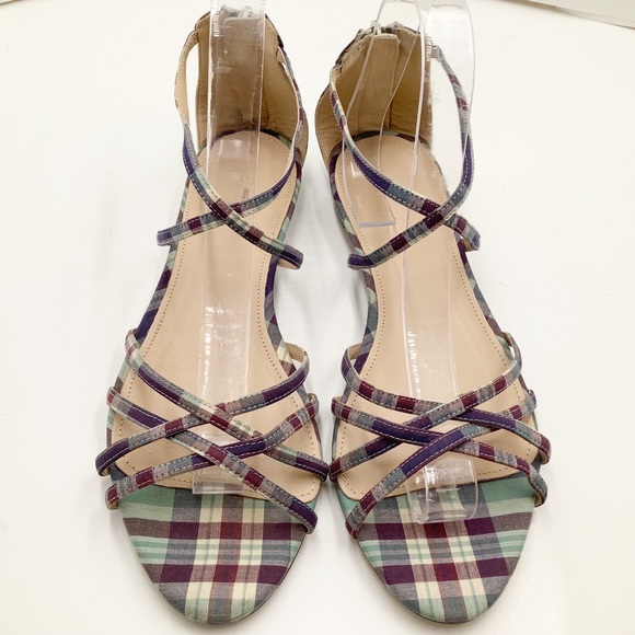 J. Crew Shoes - {J.Crew} Cary Plaid Mini Wedge Sandals